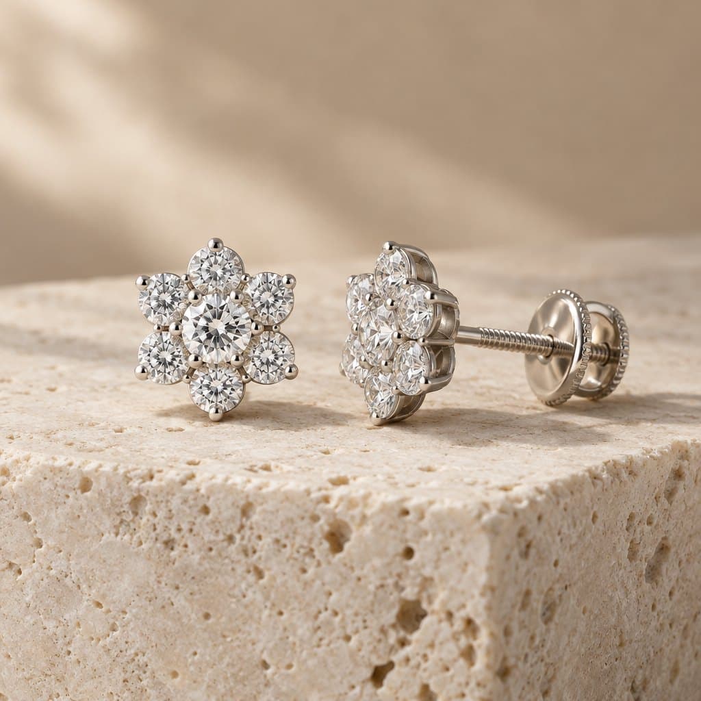 Design render of the Bouquet flower cluster studs