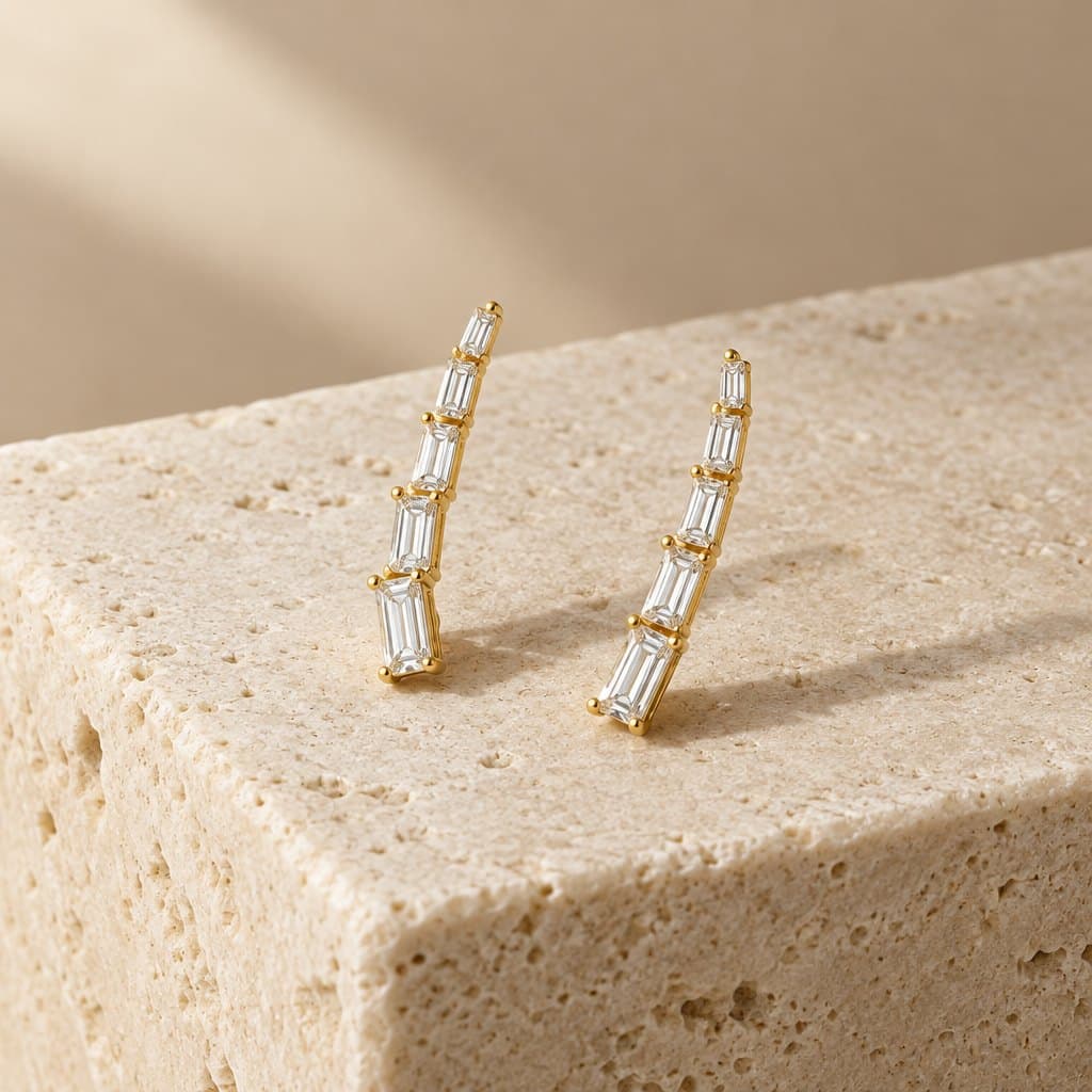 Design render of the Ladder baguette ear climbers